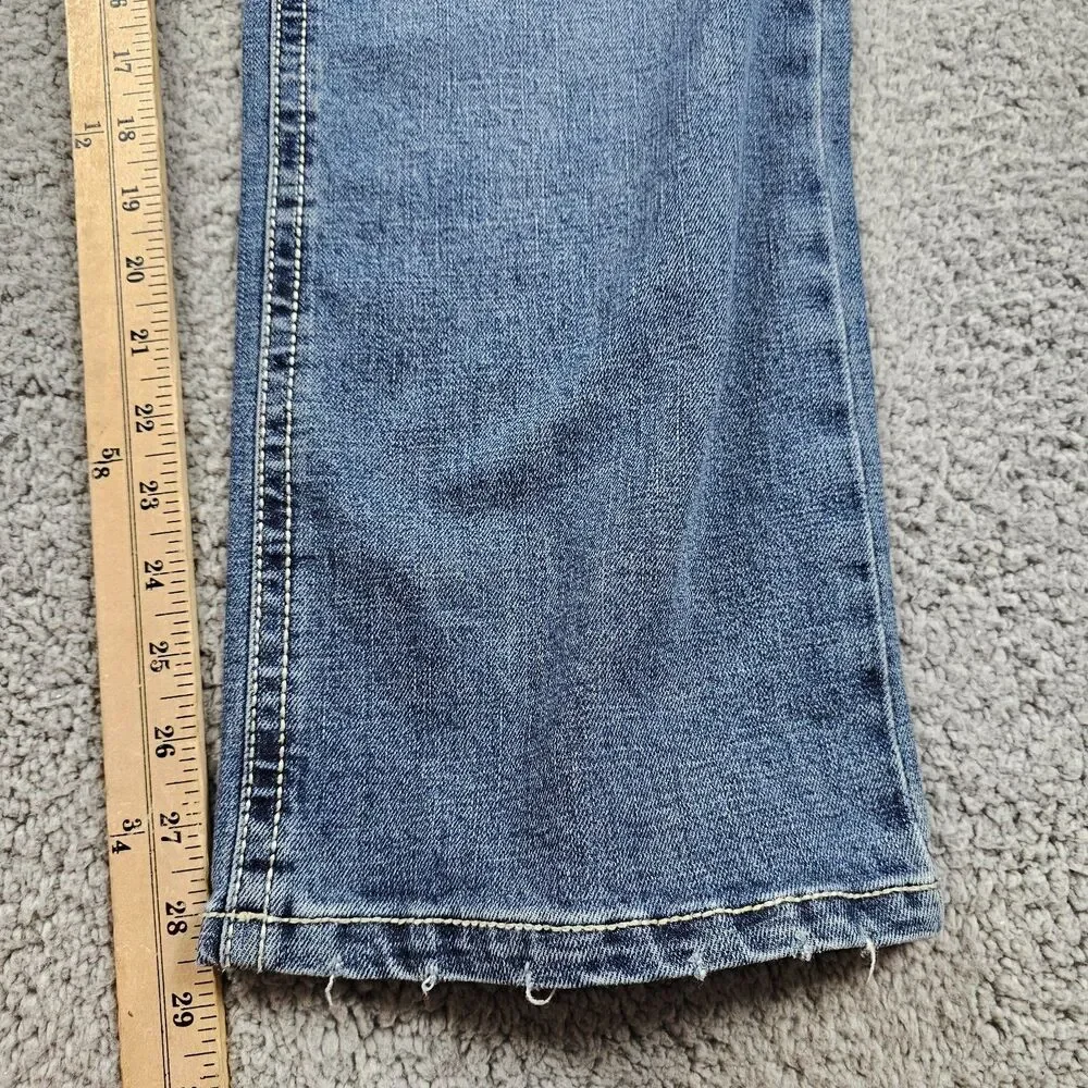 TK Axel Jeans Mens 35x28* Blue Denim Slim Boot Rocker Cowboy Biker Distressed